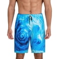 thumbnail image 1 of Wukai Blue Shell Men’s Short Pajama Pants With Pockets Soft Sleep Pj Shorts for Men-Large, 1 of 6