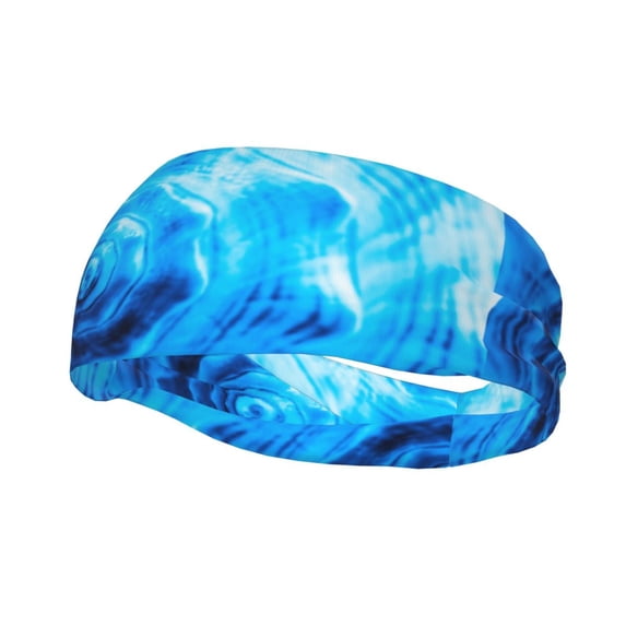 Wukai Blue Shell Sports sweatband,Men & Women Sweatband Headband for Running, Cross Training, Racquetball, Working Out