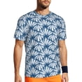 thumbnail image 1 of Wukai Blue Shells Print Men's Short-Sleeved Mesh T-Shirt,Quick-Dry Short Sleeve Workout T-Shirt-Small, 1 of 8