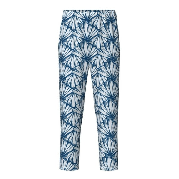 Wukai Blue Shells Print Teenagers' Pajama Pant Sleep Pajama Lounge Pant PJ Bottoms with Pockets and Button Fly(Available in Big & Tall)-XS(5-6)