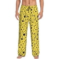 thumbnail image 1 of Wukai Blue Spots Mens PJ Pajama Pants|Sleepwear Plaid PJs with Pockets|Men's Lightweight Open-Hem Lounge Pants-Large, 1 of 6