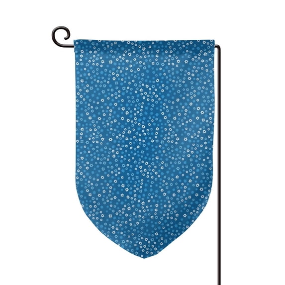 Wukai Blue Star Print Print Garden Flag 12.5x18 Inch Double Sided Sun-resistant Rain-resistant, Wrinkle-resistant Colorfast(Only Flag)