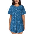 thumbnail image 1 of Wukai Blue Star Print Print Women's Pajama Set - Short-Sleeve Top and Shorts with Elastic Waistband and Pockets for Loungewear, Yoga, and Casual Wear-Medium, 1 of 8