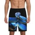 thumbnail image 1 of Wukai Blue Viper Snake Men’s Short Pajama Pants With Pockets Soft Sleep Pj Shorts for Men-, 1 of 6