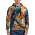 thumbnail image 1 of Wukai Bluebird Blossom Elegance Print Men Hoodies Fleece Sweatshirts Long Sleeve Sweaters Pullover Fall Outfits Winter Clothes-Medium, 1 of 7