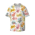 thumbnail image 1 of Wukai Boho Bunny Men's Casual Short-Sleeve Button Down Shirt - Lightweight Summer Dress Shirt for Daily Wear-, 1 of 7