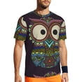 thumbnail image 1 of Wukai Boho Owl Print Men's Short-Sleeved Mesh T-Shirt,Quick-Dry Short Sleeve Workout T-Shirt-X-Small, 1 of 8