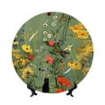 thumbnail image 1 of Wukai Botanical Garden With Cats Print Decorative Plate for Display,Bone China Decorative Plate, Ceramic Dinner Plate with Stand, Vertical Ceramic Plate-10in, 1 of 6