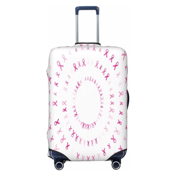 Wukai Breast Cancer Awareness (4) Elastic Luggage Cover: Personalized Protection for Your Suitcase - Fits 19~29-inch, Washable & Durable Travel Companion-Large