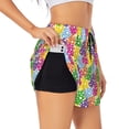 thumbnail image 1 of Wukai Bright and colorful easter eggs Print Women' double-layer Shorts for Athletic Gym Running Shorts with Phone Pockets-Large, 1 of 7