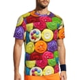 thumbnail image 1 of Wukai Brightly Colored Cupcakes Print Men's Short-Sleeved Mesh T-Shirt,Quick-Dry Short Sleeve Workout T-Shirt-6X-Large, 1 of 8