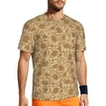 thumbnail image 1 of Wukai Brown Flowers Print Men's Short-Sleeved Mesh T-Shirt,Quick-Dry Short Sleeve Workout T-Shirt-Small, 1 of 8