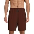 thumbnail image 1 of Wukai Brown Men’s Short Pajama Pants With Pockets Soft Sleep Pj Shorts for Men-Medium, 1 of 6