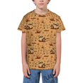 thumbnail image 1 of Wukai Brown Mushrooms Youth Unisex Short Sleeve T-Shirt for Boys, Girls, Teens, and Kids-Large, 1 of 7