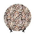 thumbnail image 1 of Wukai Brown Sloth Print Decorative Plate for Display,Bone China Decorative Plate, Ceramic Dinner Plate with Stand, Vertical Ceramic Plate-7in, 1 of 6