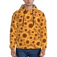 thumbnail image 1 of Wukai Brown Wood Grain Sunflower A Print Men Hoodies Fleece Sweatshirts Long Sleeve Sweaters Pullover Fall Outfits Winter Clothes-4X-Large, 1 of 7