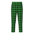 thumbnail image 1 of Wukai Buffalo Plaid Green Black Print Teenagers' Pajama Pant Sleep Pajama Lounge Pant PJ Bottoms with Pockets and Button Fly(Available in Big & Tall)-Large, 1 of 6