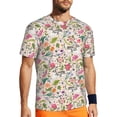 thumbnail image 1 of Wukai Bunny Floral Print Men's Short-Sleeved Mesh T-Shirt,Quick-Dry Short Sleeve Workout T-Shirt-6X-Large, 1 of 8