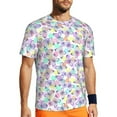 thumbnail image 1 of Wukai Butterflies on Polka Dots Print Men's Short-Sleeved Mesh T-Shirt,Quick-Dry Short Sleeve Workout T-Shirt-Medium, 1 of 8
