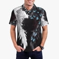 thumbnail image 1 of Wukai Butterfly Angel Wings Art Men’s Polo Shirts Sleeve,Camisas Polo Para Hombre,True Classic Tees Men-Small, 1 of 6