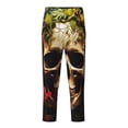 thumbnail image 1 of Wukai Butterfly Flower Plant Skull Print Teenagers' Pajama Pant Sleep Pajama Lounge Pant PJ Bottoms with Pockets and Button Fly(Available in Big & Tall)-Small, 1 of 6