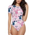 thumbnail image 1 of Naloa Cartoon Poodle Dog Women's Short-Sleeved Onesie, One-Piece Swimsuit for Parties, dates, clubs - XX-Large, 1 of 9