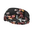 thumbnail image 1 of Wukai Butterfly with Fowers Sports sweatband,Men & Women Sweatband Headband for Running, Cross Training, Racquetball, Working Out, 1 of 7