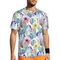 thumbnail image 1 of Wukai Cactus Print Men's Short-Sleeved Mesh T-Shirt,Quick-Dry Short Sleeve Workout T-Shirt-6X-Large, 1 of 8