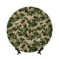 thumbnail image 1 of Wukai Camouflag Print Decorative Plate for Display,Bone China Decorative Plate, Ceramic Dinner Plate with Stand, Vertical Ceramic Plate-7in, 1 of 6