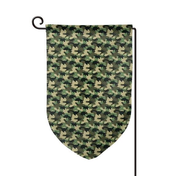Wukai Camouflage Dinosaur Print Garden Flag 12.5x18 Inch Double Sided Sun-resistant Rain-resistant, Wrinkle-resistant Colorfast(Only Flag)