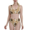 thumbnail image 1 of Vsdgher Womens High Waisted Bikini Sets Two Piece Swimsuit Snake And Flower Print Tummy Control Bathing Suit-, 1 of 8