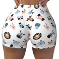 thumbnail image 1 of Wukai Cartoon Animals Print Pack Biker Shorts for Women Yoga Workout Gym Running Scrunch Active Shorts-X-Large, 1 of 8