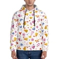 thumbnail image 1 of Wukai Cartoon Birds & Flowers Print Men Hoodies Fleece Sweatshirts Long Sleeve Sweaters Pullover Fall Outfits Winter Clothes-4X-Large, 1 of 7