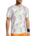 thumbnail image 1 of Wukai Cartoon Bunny Print Men's Short-Sleeved Mesh T-Shirt,Quick-Dry Short Sleeve Workout T-Shirt-Small, 1 of 8