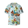 thumbnail image 1 of Wukai Cartoon Car Racing Men's Casual Short-Sleeve Button Down Shirt - Lightweight Summer Dress Shirt for Daily Wear-X-Large, 1 of 7