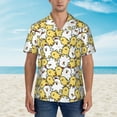 thumbnail image 1 of Wukai Cartoon Chicken Men's Hawaiian Shirt Short Sleeve Casual Button Down Summer Beach Aloha Shirt Tropical Print Holiday Party, 1 of 8