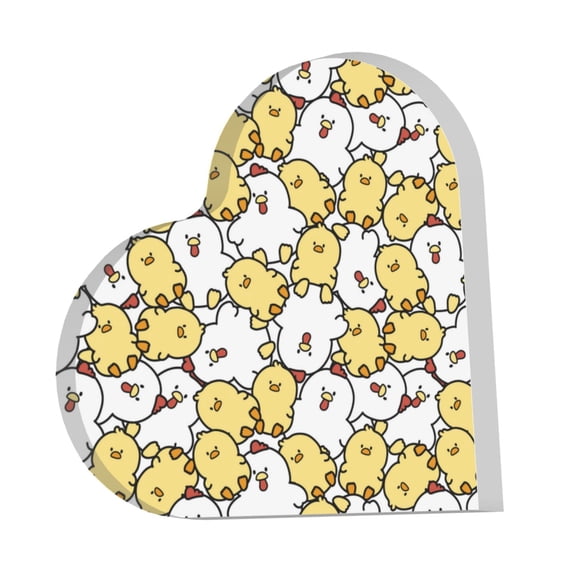 Wukai Cartoon Chicken Print Elegant Acrylic Gift Decorations Perfect for Weddings, Birthdays, Anniversaries, and Home Decor