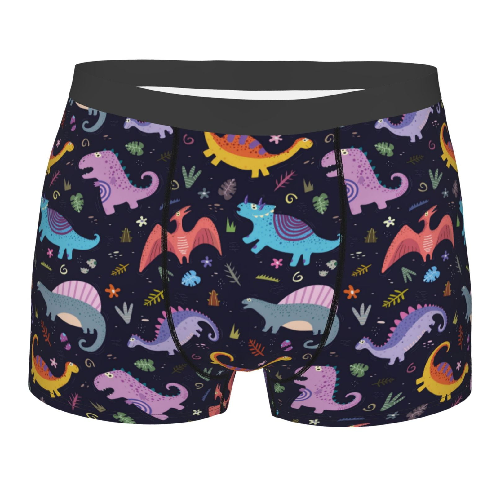 Wukai Cartoon Dinosaur Print Men’s Underwear Breathable Boxer Briefs ...