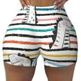 thumbnail image 1 of Wukai Cartoon Dinosaurs Print Pack Biker Shorts for Women Yoga Workout Gym Running Scrunch Active Shorts-Large, 1 of 8