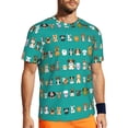 thumbnail image 1 of Wukai Cartoon Dogs Print Men's Short-Sleeved Mesh T-Shirt,Quick-Dry Short Sleeve Workout T-Shirt-Medium, 1 of 8
