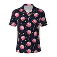 thumbnail image 1 of Wukai Cartoon Donut Planets Men’s Polo Shirts,Quick-Dry Athletic Shirt,Classic Fit Shirts-Small, 1 of 8