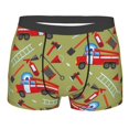 thumbnail image 1 of Wukai Cartoon Fire Truck Print Men’s Underwear Breathable Boxer Briefs,&nbsp;Moisture Wicking & Breathable-XX-Large, 1 of 7