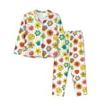 thumbnail image 1 of Wukai Cartoon Flowers Print Women's Pajama Set - Soft Long Sleeve Sleepwear for Comfort and Style-Large, 1 of 9