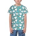 thumbnail image 1 of Wukai Cartoon Funny Goose Youth Unisex Short Sleeve T-Shirt for Boys, Girls, Teens, and Kids-X-Small, 1 of 7