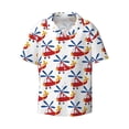 thumbnail image 1 of Wukai Cartoon Helicopter Men's Casual Short-Sleeve Button Down Shirt - Lightweight Summer Dress Shirt for Daily Wear-Medium, 1 of 7
