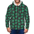 thumbnail image 1 of Wukai Cartoon Kawaii Frogs Print Men's Zip-Up Hoodie,Fleece Full-Zip Hoodie for Men, Hooded Sweatshirt-Small, 1 of 5