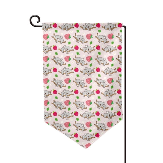Wukai Cartoon Koala Bear Print Garden Flag 12.5x18 Inch Double Sided Sun-resistant Rain-resistant, Wrinkle-resistant Colorfast(Only Flag)