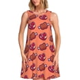 thumbnail image 1 of Wukai Cartoon Meat Print Women's Sleeveless Dress, Loose Fit Casual Dress for Women, Comfortable Sleeveless Summer Dress, 1 of 7
