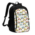 thumbnail image 1 of Wukai Cartoon Monster Trucks Travel Laptop Backpack: Business Water-Resistant Bag with USB Charging Port, Ideal College Backpack for Men & Women, 1 of 6