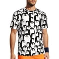 thumbnail image 1 of Wukai Cartoon Penguin Print Men's Short-Sleeved Mesh T-Shirt,Quick-Dry Short Sleeve Workout T-Shirt-5X-Large, 1 of 8